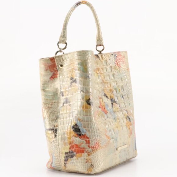 Brahmin Amelia Two-Way Bucket Bag in Oasis Melbourne Croc Embossed Leather - Picture 1 of 9